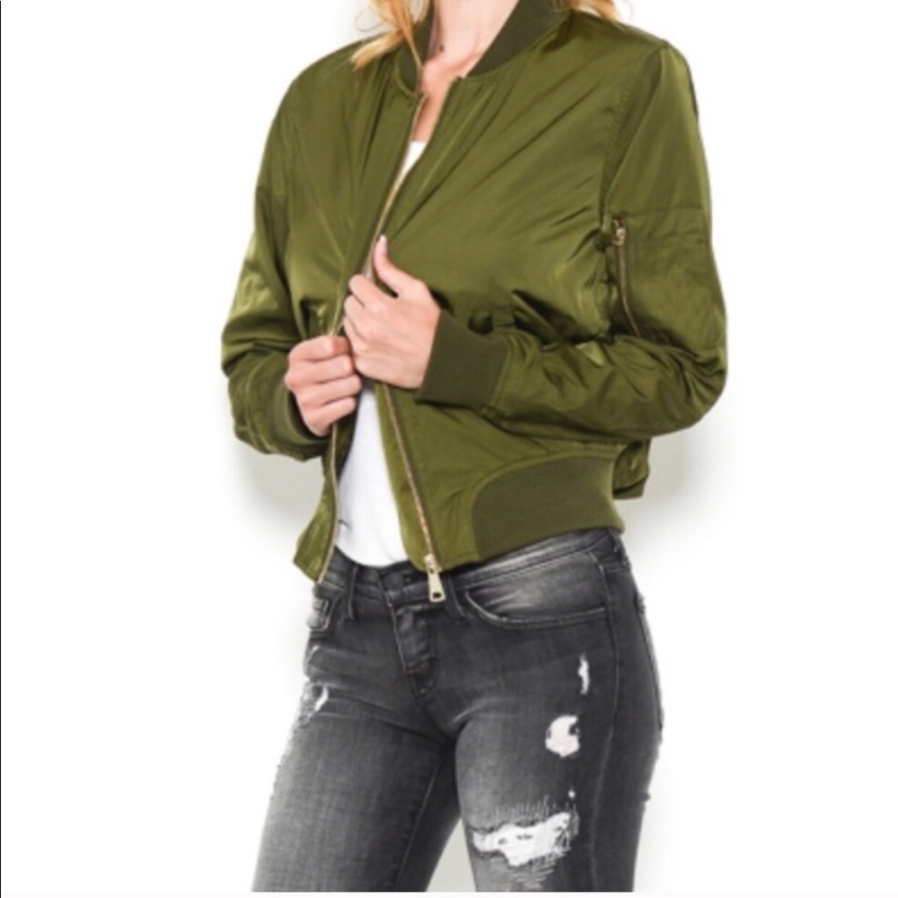 NWT Olive Green Bomber Jacket